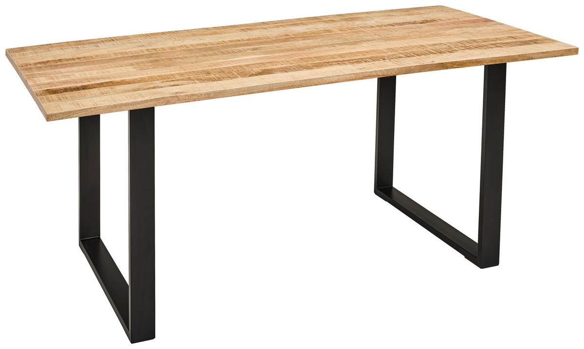 ESSTISCH Mangoholz vollmassiv rechteckig Naturfarben, Schwarz  - Schwarz/Naturfarben, LIFESTYLE, Holz/Metall (180/90/76cm) - Landscape