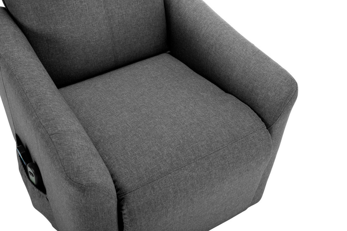 TV-FOTEL - fekete/szürke, Konventionell, textil/fém (73.5/103/87cm) - MID.YOU
