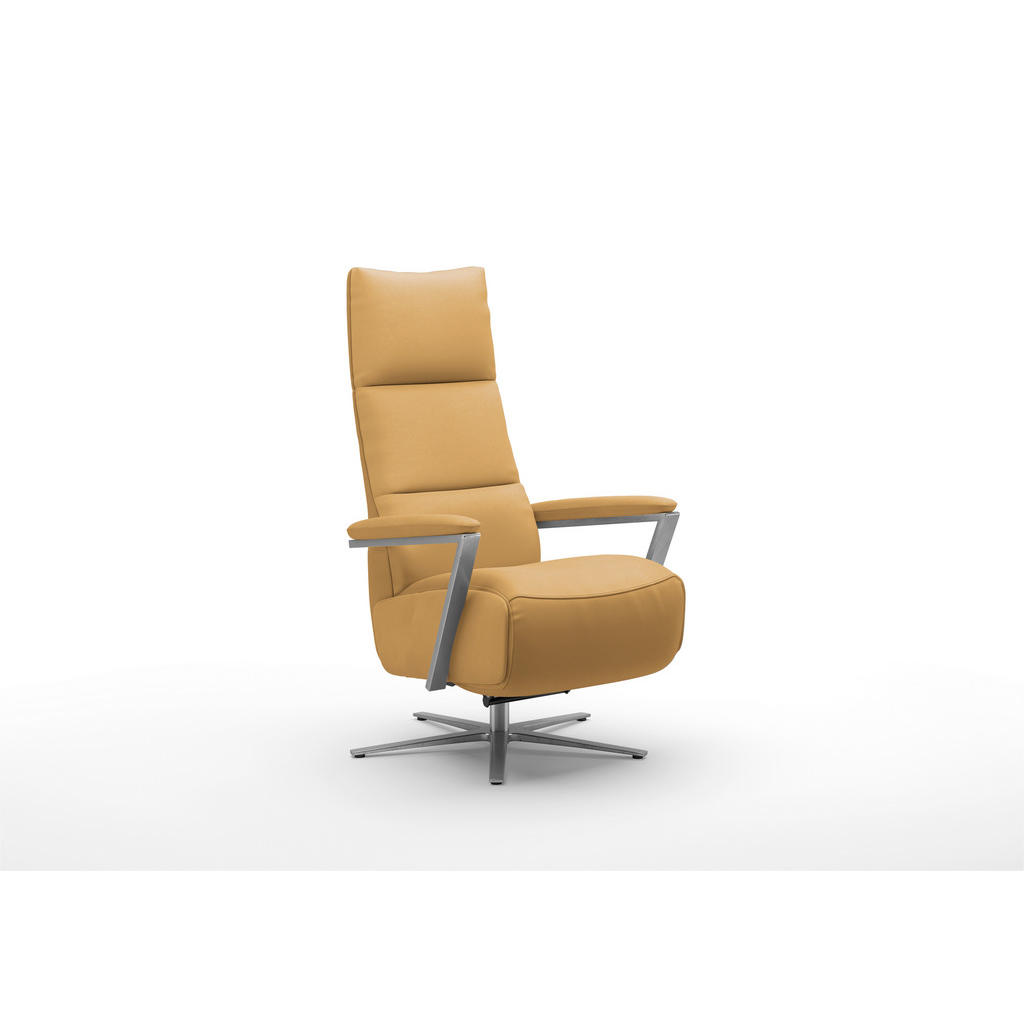 Thumbnail - Sit & More Relaxsessel TV Vario Comfort E L3, Currygelb, Leder, Echtleder, Nappaleder, 70x128x85 cm, Goldenes M, Made in...