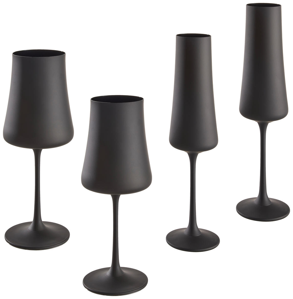 GLÄSERSET 2-teilig  - Schwarz, Basics, Glas (210ml) - Novel