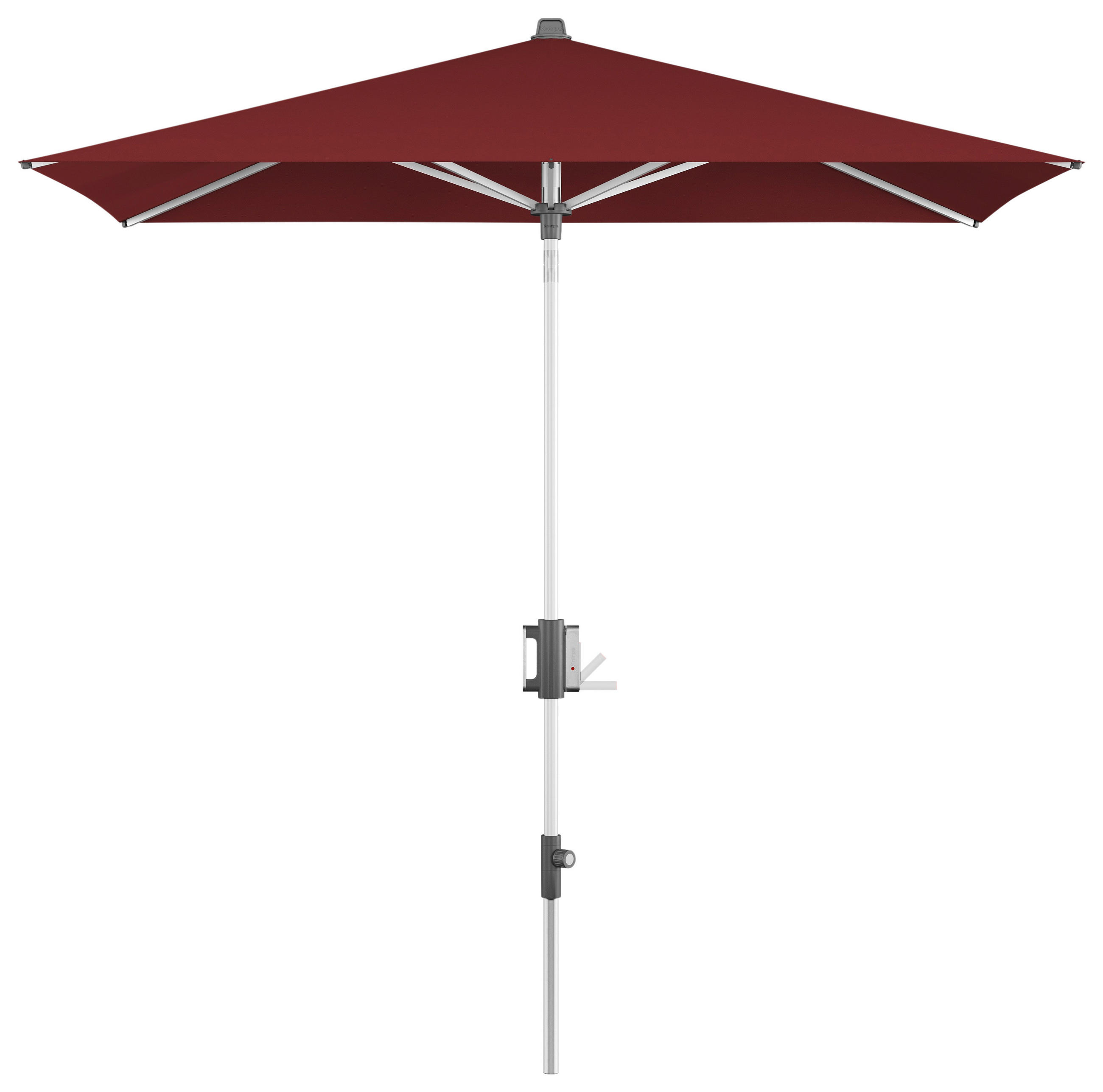 SONNENSCHIRM 230x150 cm Bordeaux  - Bordeaux/Alufarben, KONVENTIONELL, Textil/Metall (230/150cm) - KNIRPS