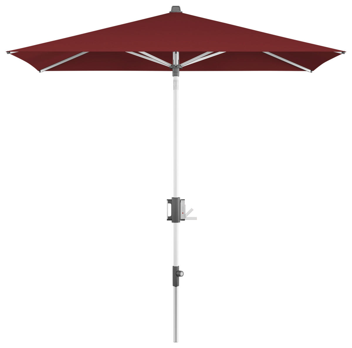 SONNENSCHIRM 230x150 cm Bordeaux  - Bordeaux/Alufarben, KONVENTIONELL, Textil/Metall (230/150cm) - KNIRPS