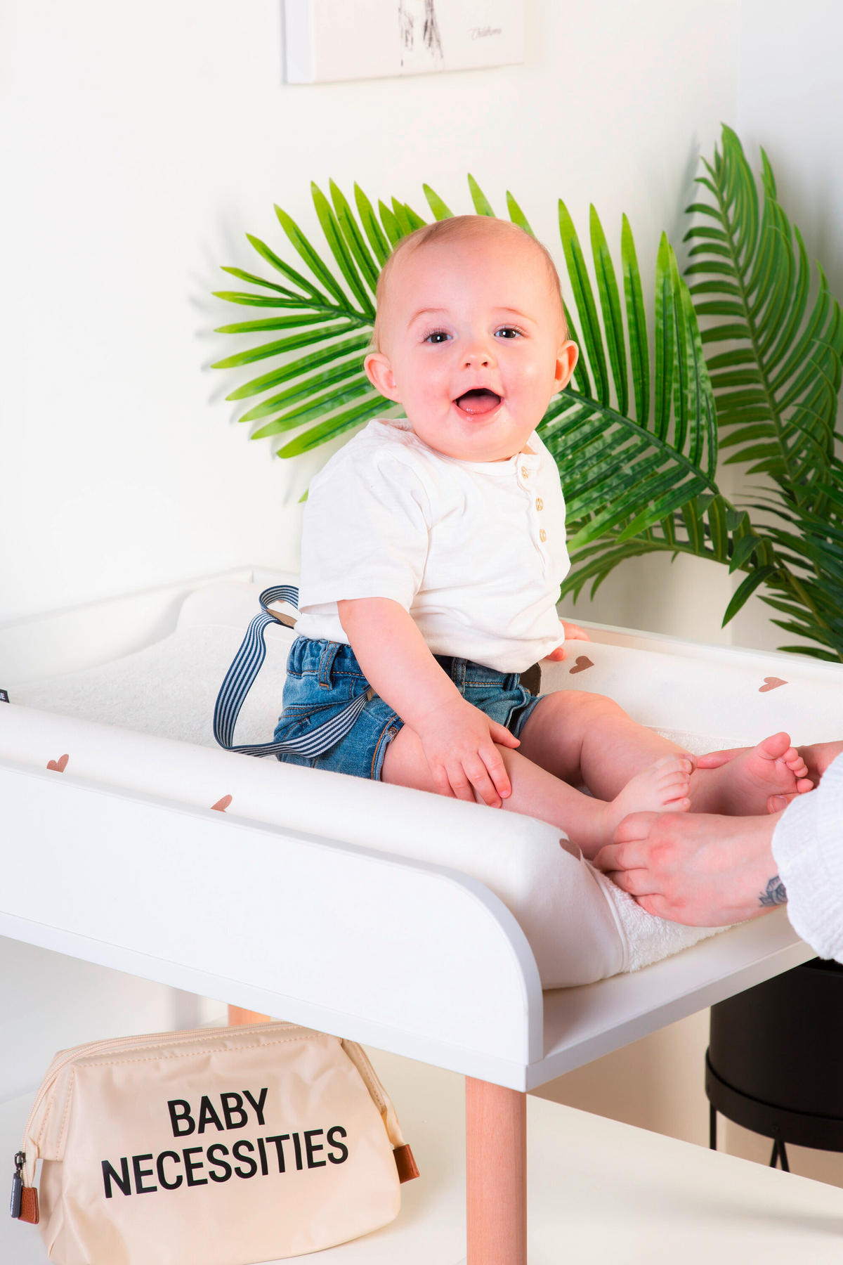 WICKELTISCH Weiß, Buchefarben  - Buchefarben/Weiß, KONVENTIONELL, Holz/Kunststoff (61/83/13cm) - Childhome