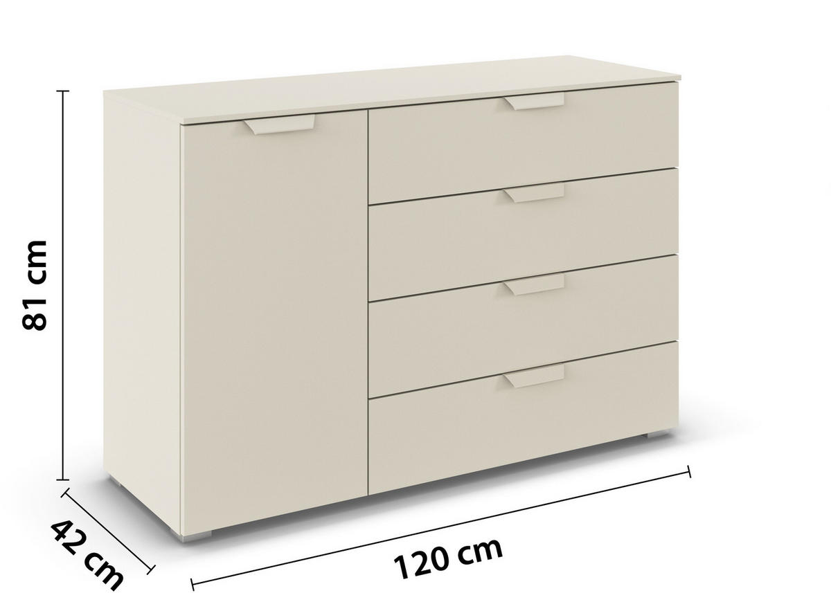 KOMMODE  in 120/81/42 cm  - Champagner, Design, Holzwerkstoff/Metall (120/81/42cm) - Carryhome