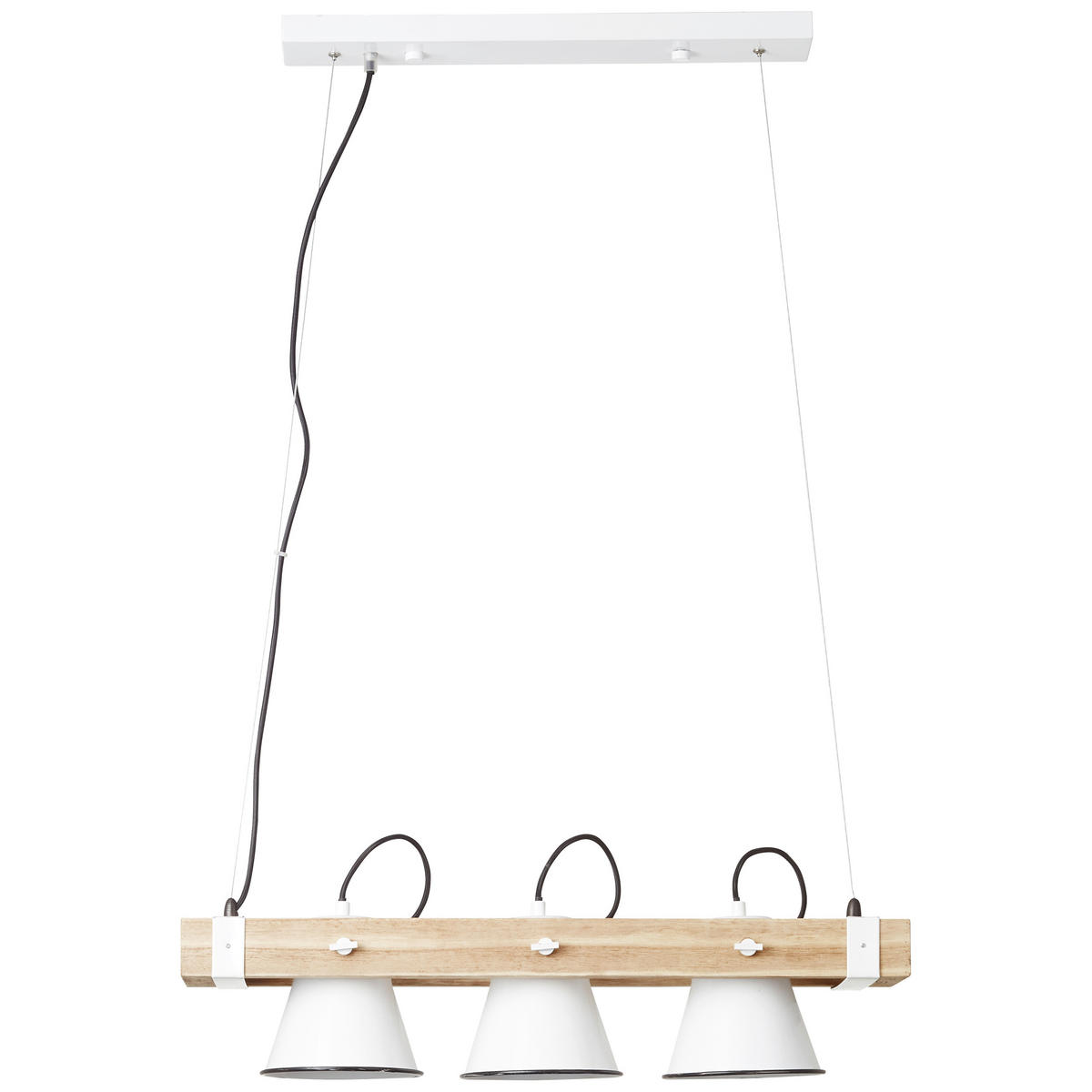 HÄNGELEUCHTE  70/150/20 cm   - Hellbraun/Weiss, Lifestyle, Holz/Metall (70/150/20cm) - Brilliant