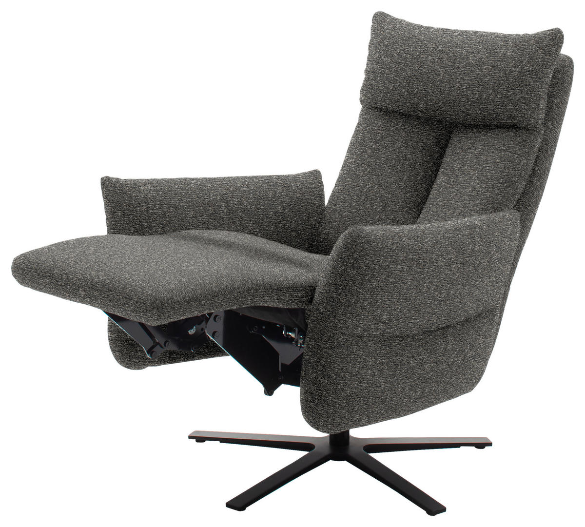 FERNSEHSESSEL  mit Relaxfunktion Chenille Dunkelbraun  - Dunkelbraun/Schwarz, Design, Textil/Metall (74/115/85cm) - Schöner Wohnen