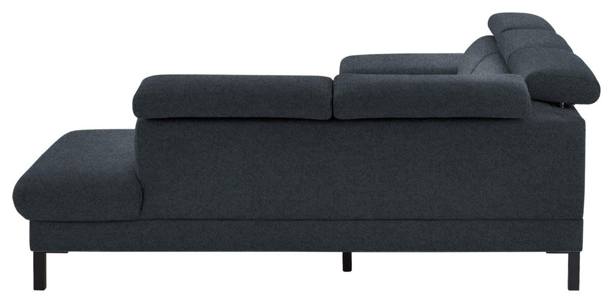 ECKSOFA in Flachgewebe Anthrazit  272/217 cm  - Anthrazit/Schwarz, Design, Holzwerkstoff/Textil (272/217cm) - Pure Home Comfort