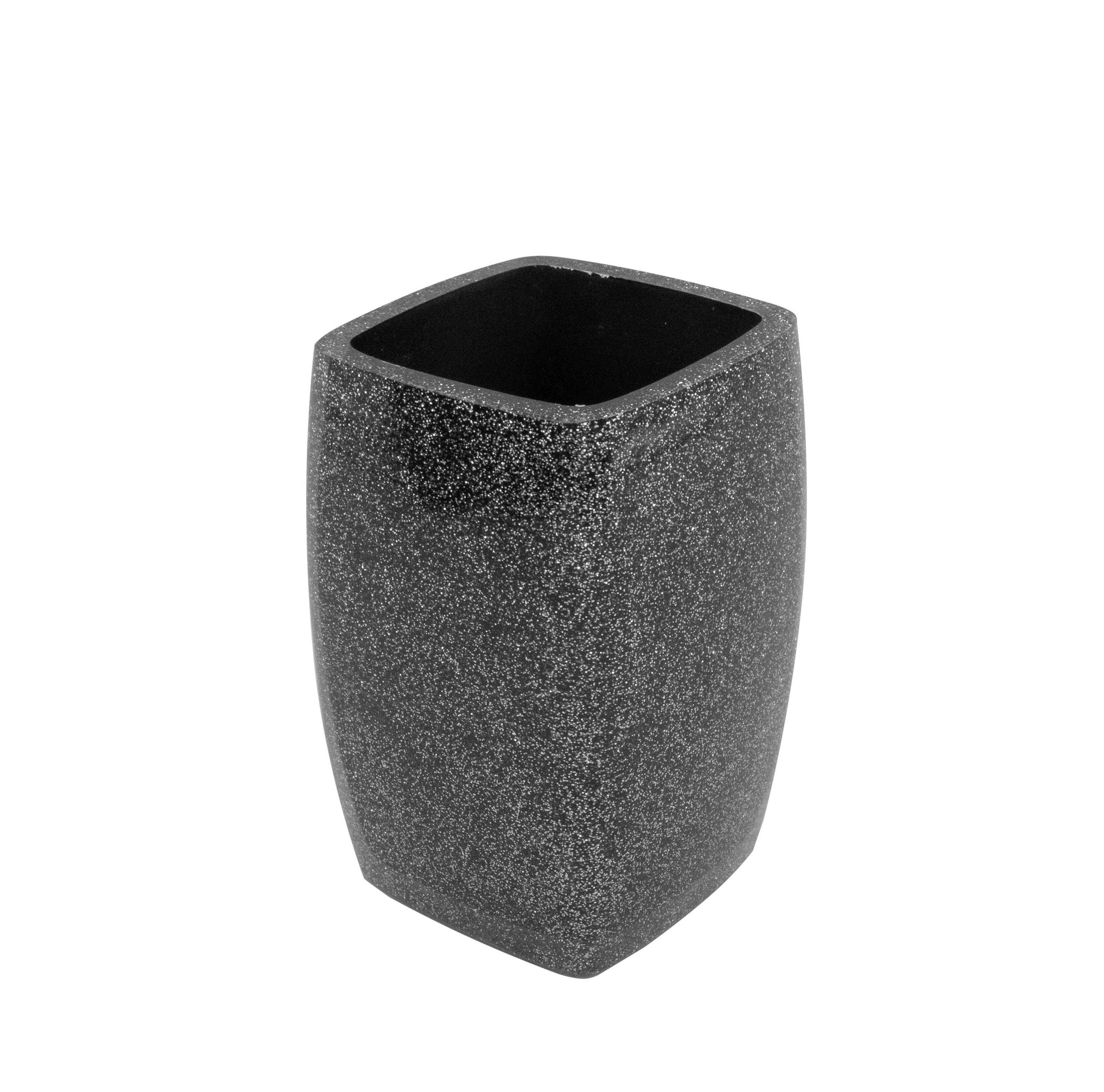ZAHNPUTZBECHER Kunststoff  - Schwarz, Basics, Kunststoff (7/17/7cm) - Sadena