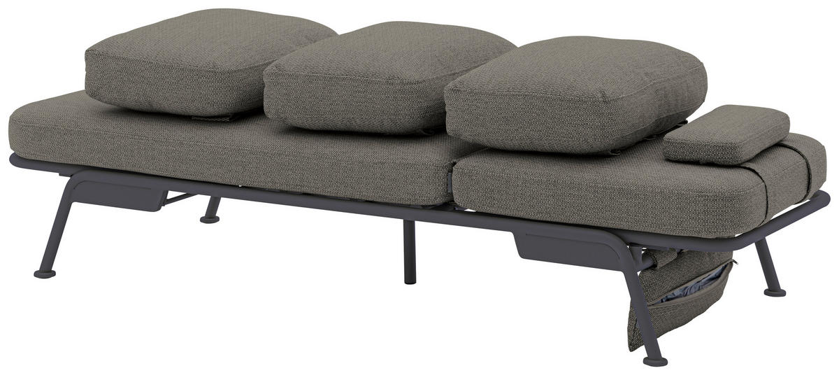 GARTENBANK 198/78/81 cm  Aluminium  - Graphitfarben/Grau, Design, Textil/Metall (198/78/81cm) - Zebra 