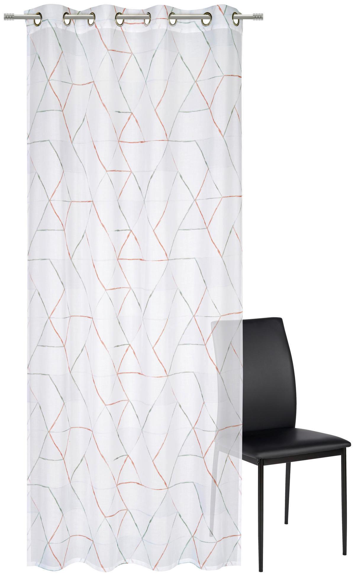ZÁVĚS S OČKY, poloprůhledné, 140/245 cm - červená, Trend, textil (140/245cm) - Esposa