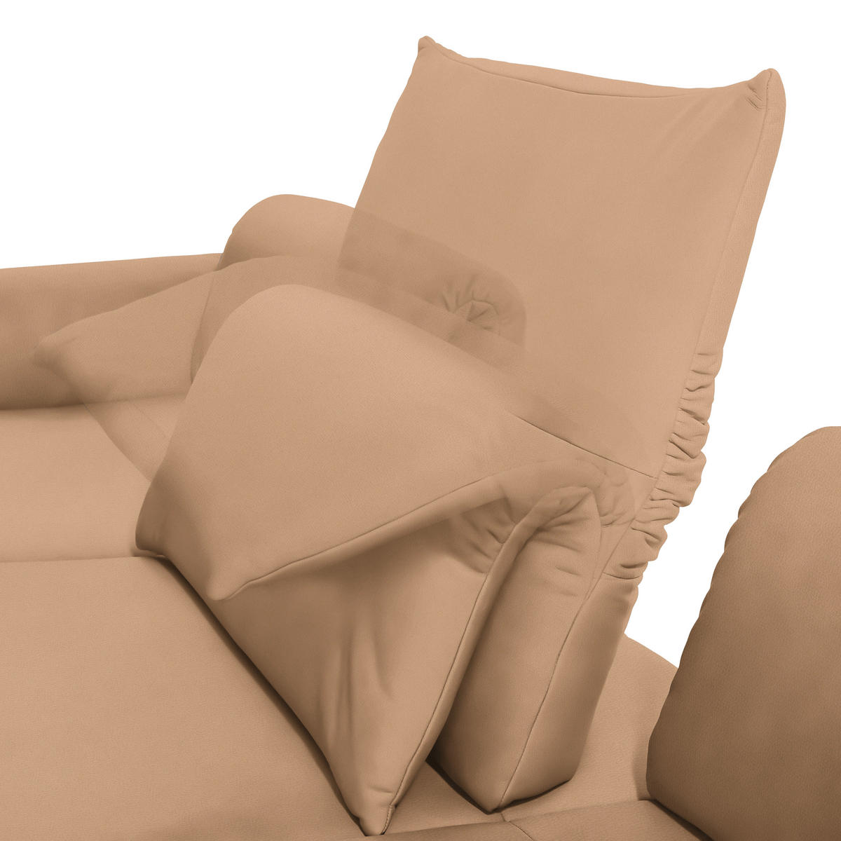 ECKSOFA in Echtleder Naturfarben, Orange  173/308 cm  - Anthrazit/Naturfarben, Design, Leder/Metall (173/308cm) - Joop!