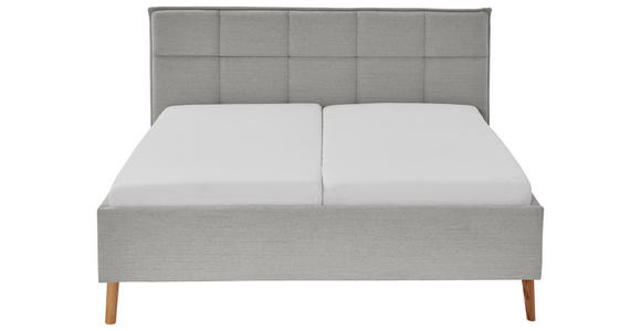 POLSTERBETT 180/200 cm in Hellgrau - Eichefarben/Hellgrau, Design, Holz/Textil (180/200cm) - Xora