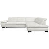 ECKSOFA in Cord Ecru  - Ecru/Schwarz, Design, Textil/Metall (313/242cm) - Xora