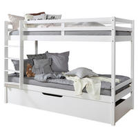 ETAGENBETT 90/200 cm,  in Weiß, Absturzsicherung, Leiter, Bettschublade  - Weiß, MODERN, Holz (90/200cm) - MID.YOU