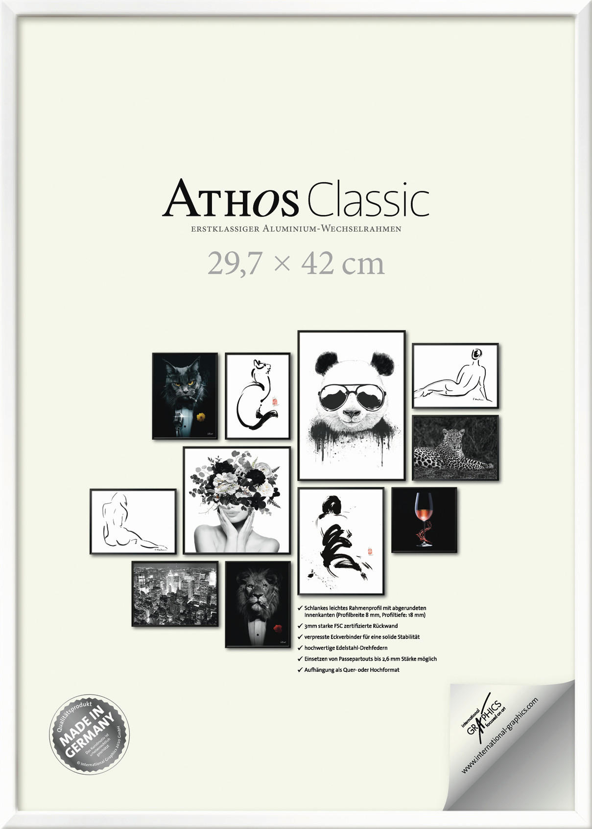 BILDERRAHMEN - Weiß Hochglanz, Basics, Papier/Holzwerkstoff (29,7/42/1,8cm)