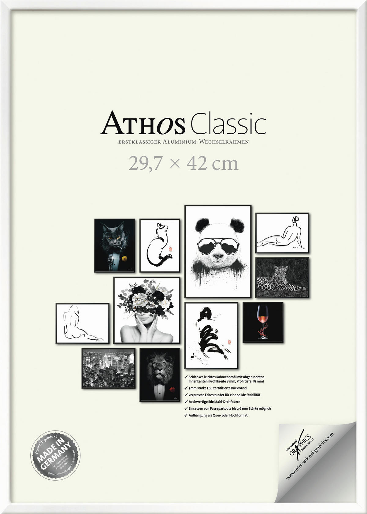 BILDERRAHMEN - Weiß Hochglanz, Basics, Papier/Holzwerkstoff (29,7/42/1,8cm)