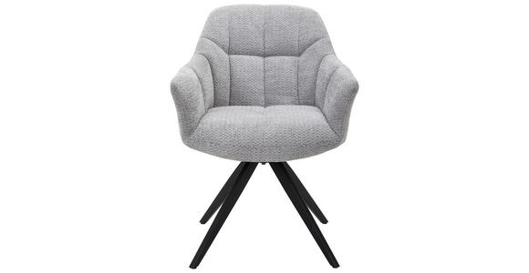 ARMLEHNSTUHL  in Eisen Webstoff  - Schwarz/Grau, Design, Textil/Metall (61/84/62cm) - Novel