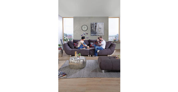 MEGASOFA in Textil Anthrazit, Multicolor - Chromfarben/Anthrazit, Design, Kunststoff/Textil (300/87/133cm) - Hom`in
