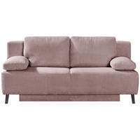 SCHLAFSOFA  mit Fußauswahl, Stoffauswahl Cord Rosa  - Schwarz/Rosa, MODERN, Textil/Metall (197/92/88cm) - Novel