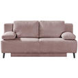 SCHLAFSOFA  in Cord Rosa  - Schwarz/Rosa, MODERN, Textil/Metall (197/92/88cm) - Novel