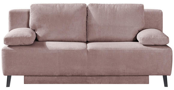SCHLAFSOFA  in Cord Rosa  - Schwarz/Rosa, MODERN, Textil/Metall (197/92/88cm) - Novel