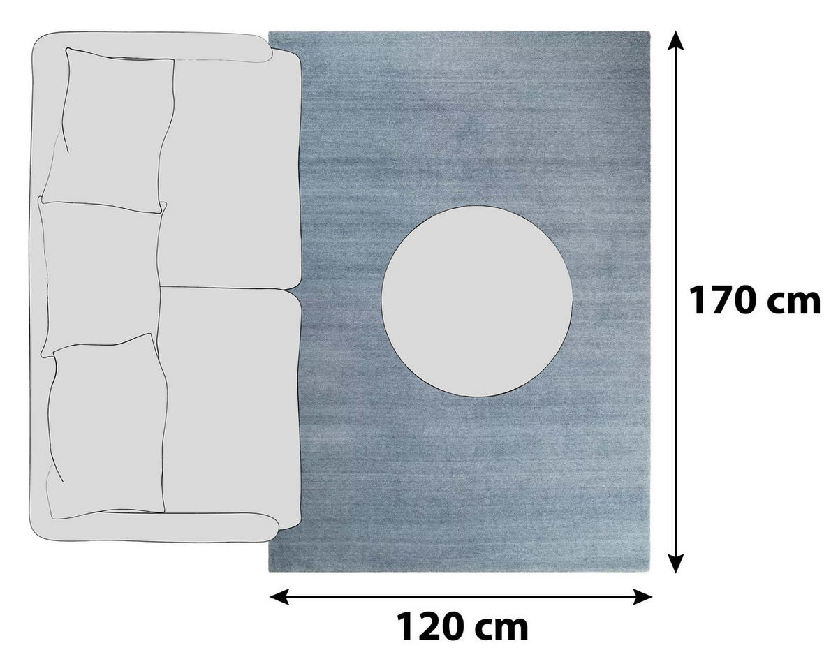 HOCHFLORTEPPICH 120/170 cm Loft Blau  - Blau, Basics, Textil (120/170cm) - Esprit