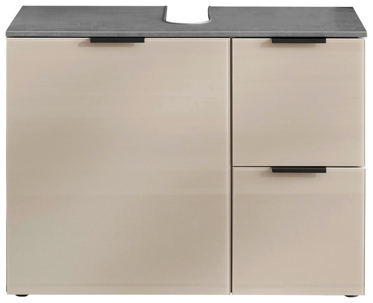 WASCHBECKENUNTERSCHRANK 80/60/35 cm  - Kaschmir/Anthrazit, LIFESTYLE, Glas/Holzwerkstoff (80/60/35cm) - home24