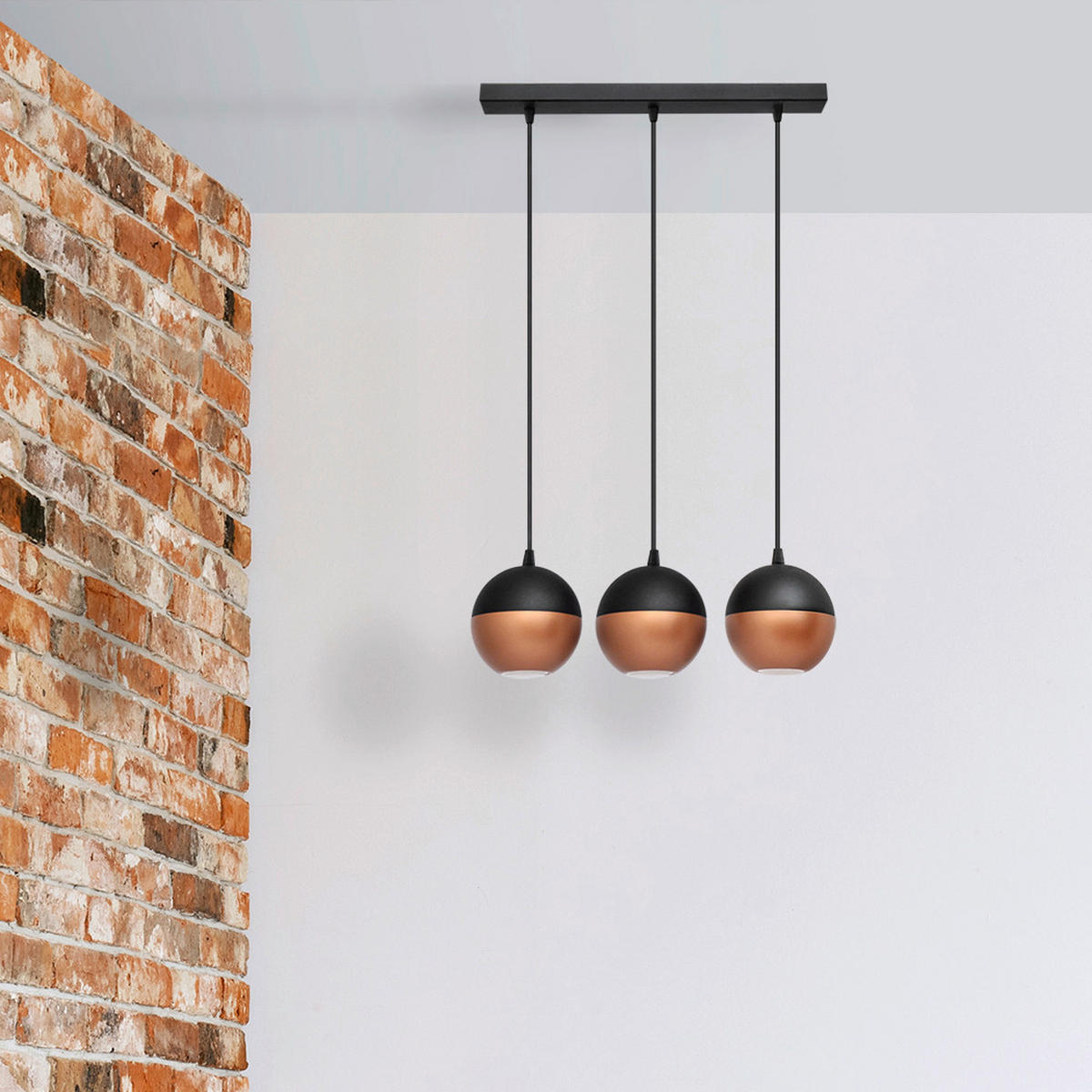 HÄNGELEUCHTE MIDWAY 45/12/80 cm   - Schwarz/Kupferfarben, Trend, Metall (45/12/80cm)