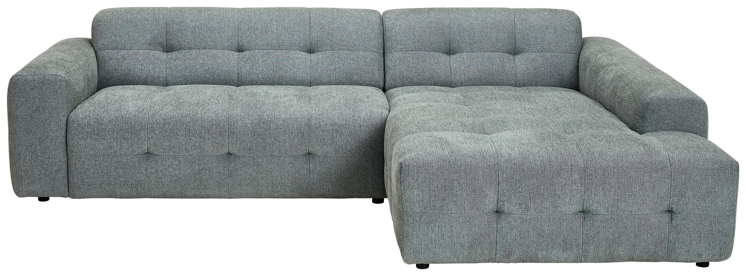 ECKSOFA in Flachgewebe Pastellgrün  292/189 cm  - Pastellgrün/Schwarz, KONVENTIONELL, Kunststoff/Textil (292/189cm) - Carryhome