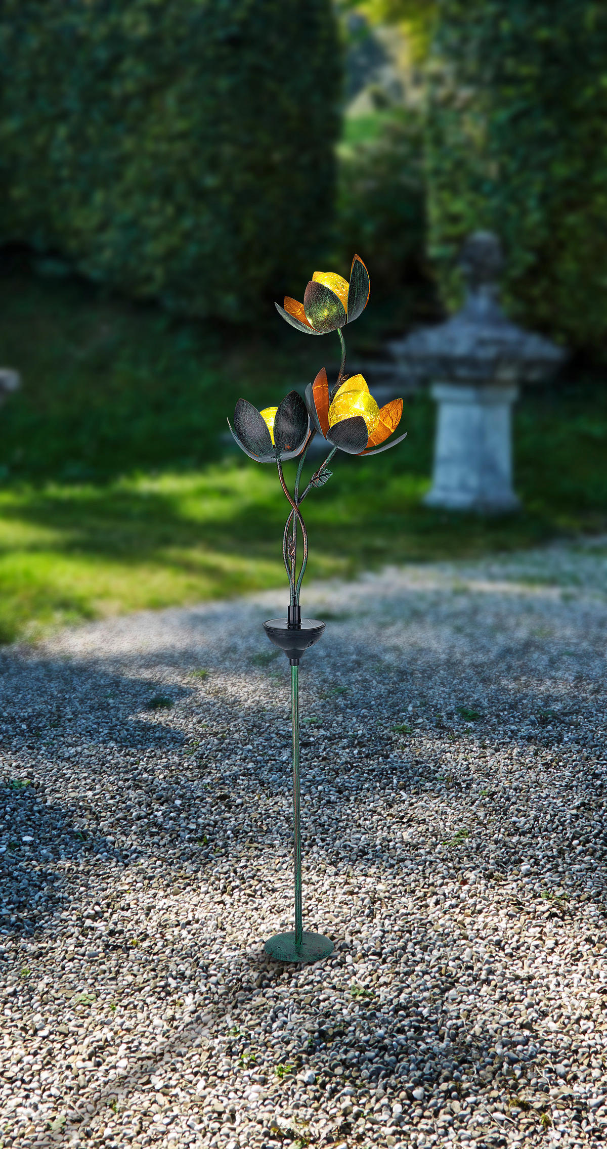 SOLÁRNÍ SVÍTIDLO, 27,5/14,5/113,50 cm - zelená/barvy zlata, Lifestyle, kov/plast (27,5/14,5/113,50cm) - Ambia Garden