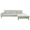 ECKSOFA in Echtleder Silberfarben  - Silberfarben/Schwarz, Design, Leder/Metall (308/195cm) - Dieter Knoll