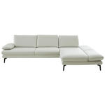 ECKSOFA Silberfarben Echtleder  - Silberfarben/Schwarz, Design, Leder/Metall (308/195cm) - Dieter Knoll