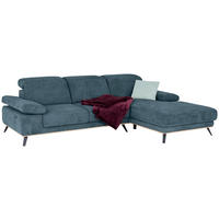 ECKSOFA in Struktur Blau  - Blau/Schwarz, Modern, Textil/Metall (283/194cm) - MID.YOU