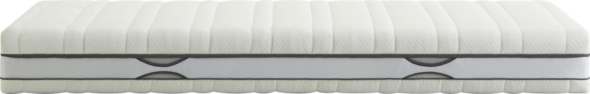 KOMFORTSCHAUMMATRATZE 90/200 cm, Höhe ca.: 20 cm, H4 = sehr fest, 7-Zonen - Weiß, Textil (90/200cm) - Boxxx
