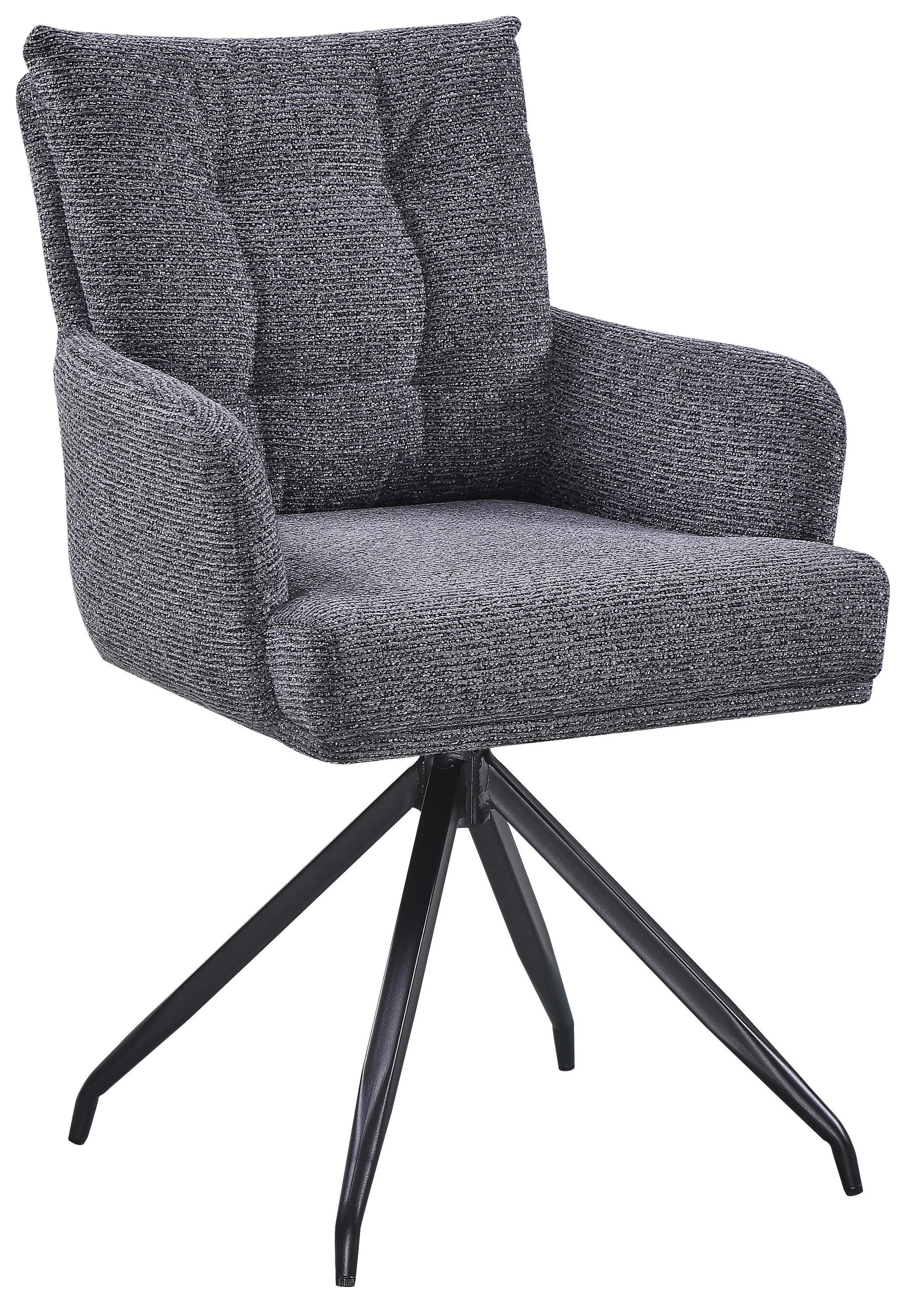 STOLICA S NASLONOM ZA RUKE  siva, crna  metal, tekstil      - siva/crna, Moderno, metal/tekstil (58/88/64cm) - Livetastic