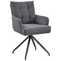STOLICA S NASLONOM ZA RUKE  siva, crna  metal, tekstil      - siva/crna, Moderno, metal/tekstil (58/88/64cm) - Livetastic