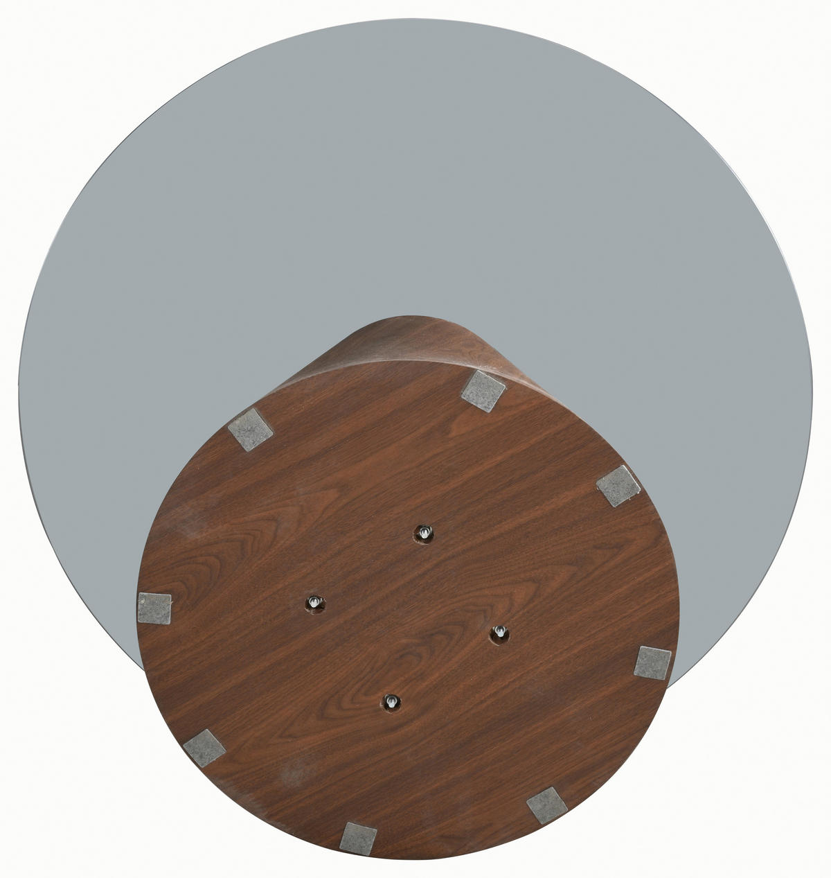 ESSTISCH Nachbildung  Glas, Holzwerkstoff rund Beige, Walnussfarben  - Beige/Walnussfarben, MODERN, Glas/Holzwerkstoff (120/75cm) - MID.YOU
