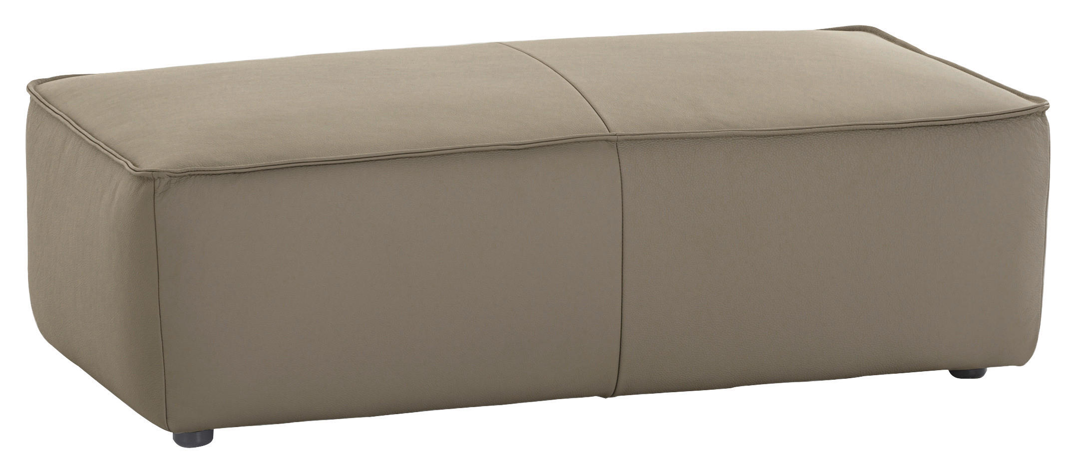 HOCKER Echtleder Grau  - Schwarz/Grau, MODERN, Leder/Kunststoff (120/39/60cm) - Chilliano