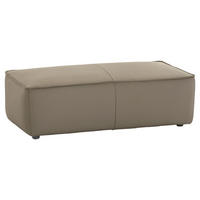 HOCKER in Leder Grau  - Schwarz/Grau, Modern, Leder/Kunststoff (120/39/60cm) - W.Schillig