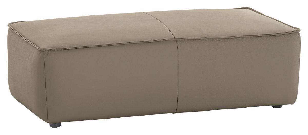 HOCKER in Leder Grau  - Schwarz/Grau, Modern, Leder/Kunststoff (120/39/60cm) - W.Schillig