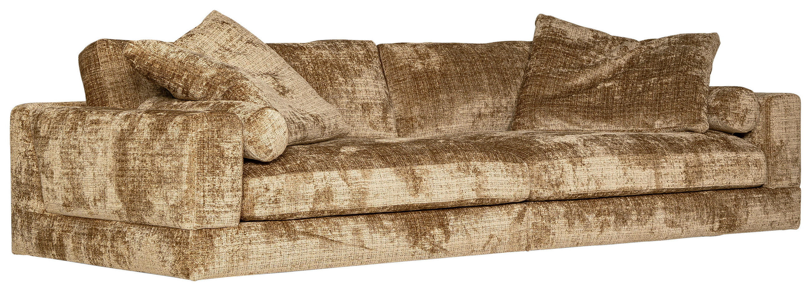 SOFFA i struktur guldfärgad  - guldfärgad, Klassisk, trä/textil (284/120cm) - Novel