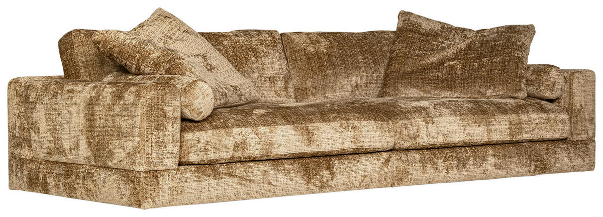 SOFFA i struktur guldfärgad  - guldfärgad, Klassisk, trä/textil (284/120cm) - Novel