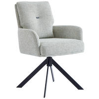 Scaun Cu Brațe din metal, textil, verde, negru, bej,  - bej/verde, Design, metal/textil (60,5/88/67cm) - Novel