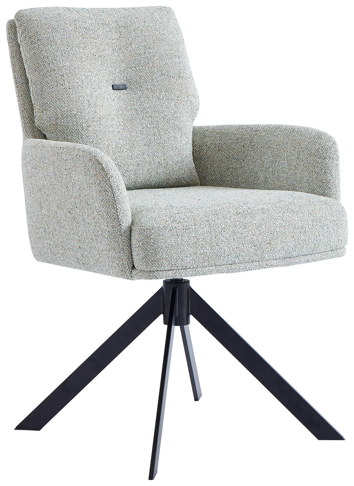 Scaun Cu Brațe din metal, textil, verde, negru, bej,  - bej/verde, Design, metal/textil (60,5/88/67cm) - Novel