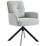 ARMLEHNSTUHL  Stoffauswahl, Typenauswahl, Sitzfläche 360° drehbar, Gestellauswahl, automatische Rückholfunktion Webstoff  - Beige/Schwarz, Design, Textil/Metall (60,5/88/67cm) - Novel