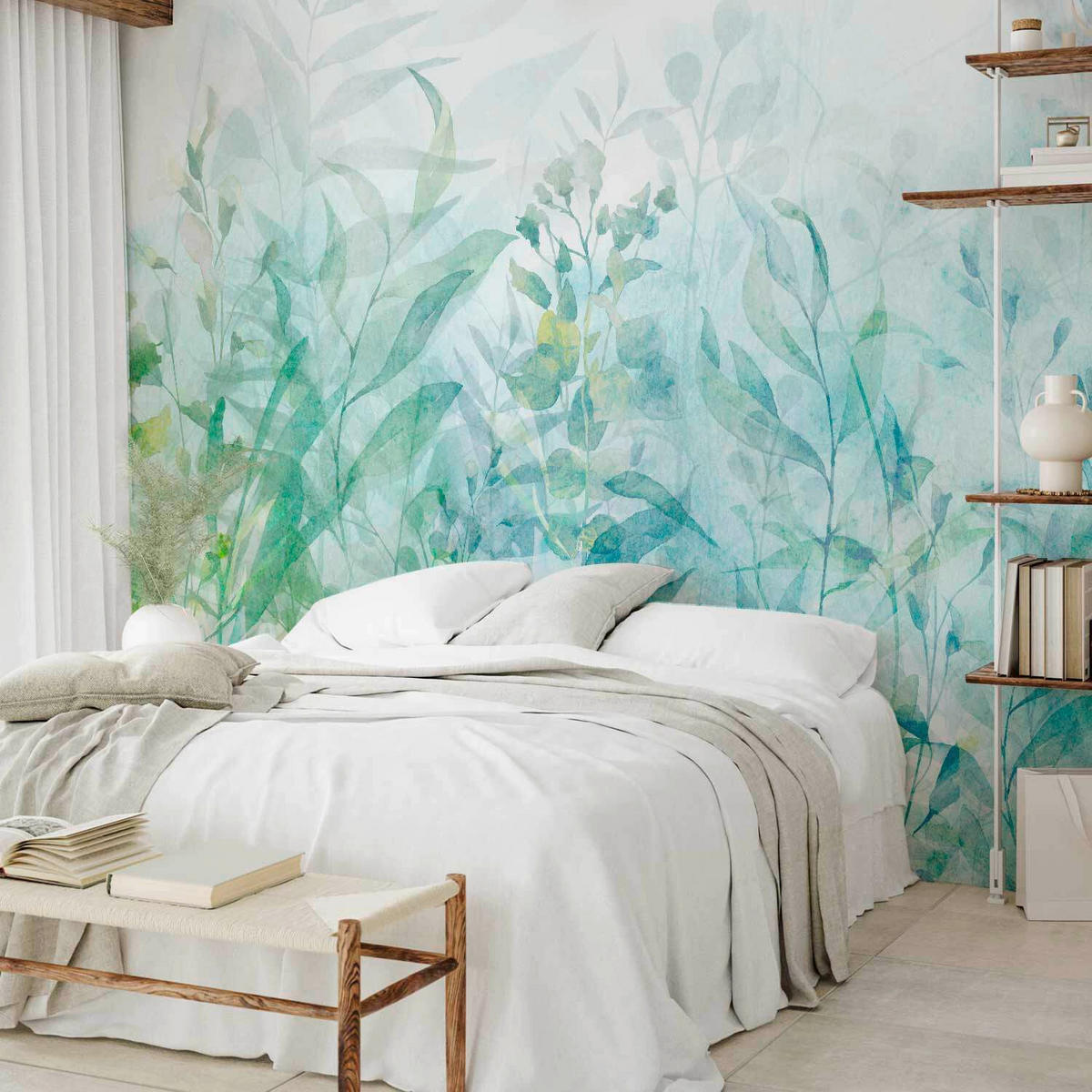 FOTOTAPETE  - Pastellgrün/Weiß, LIFESTYLE, Textil (100/70cm) - artgeist