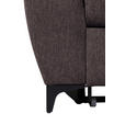 ECKSOFA Dunkelbraun Velours Bettkasten, Schlaffunktion, Rücken echt, Kopfteilverstellung, Liegefläche im Originalstoff  - Dunkelbraun/Schwarz, KONVENTIONELL, Textil/Metall (255/217cm) - Carryhome