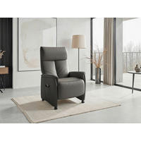 RELAXAČNÉ KRESLO, koža, antracitová - čierna/antracitová, Basics, koža/plast (76/110/84cm) - Sit & More