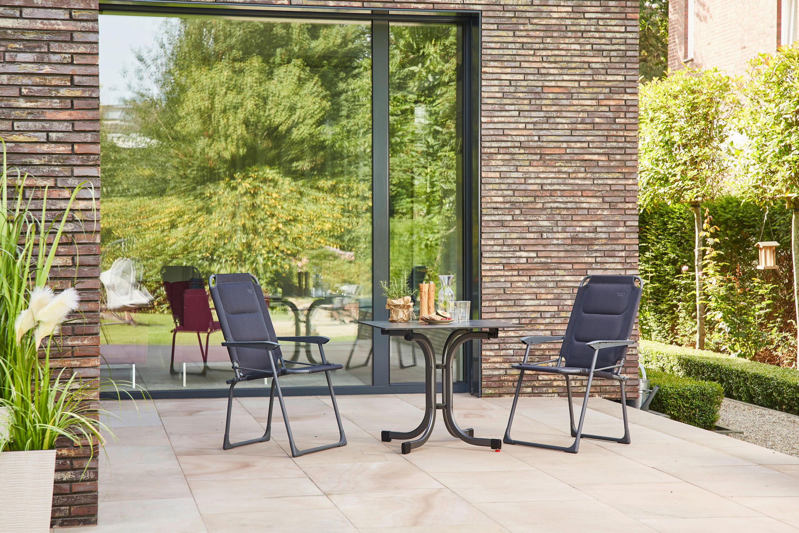 GARTENSET Flachgewebe Aluminium, Stahl  - Anthrazit/Schwarz, KONVENTIONELL, Kunststoff/Textil - Siena Garden