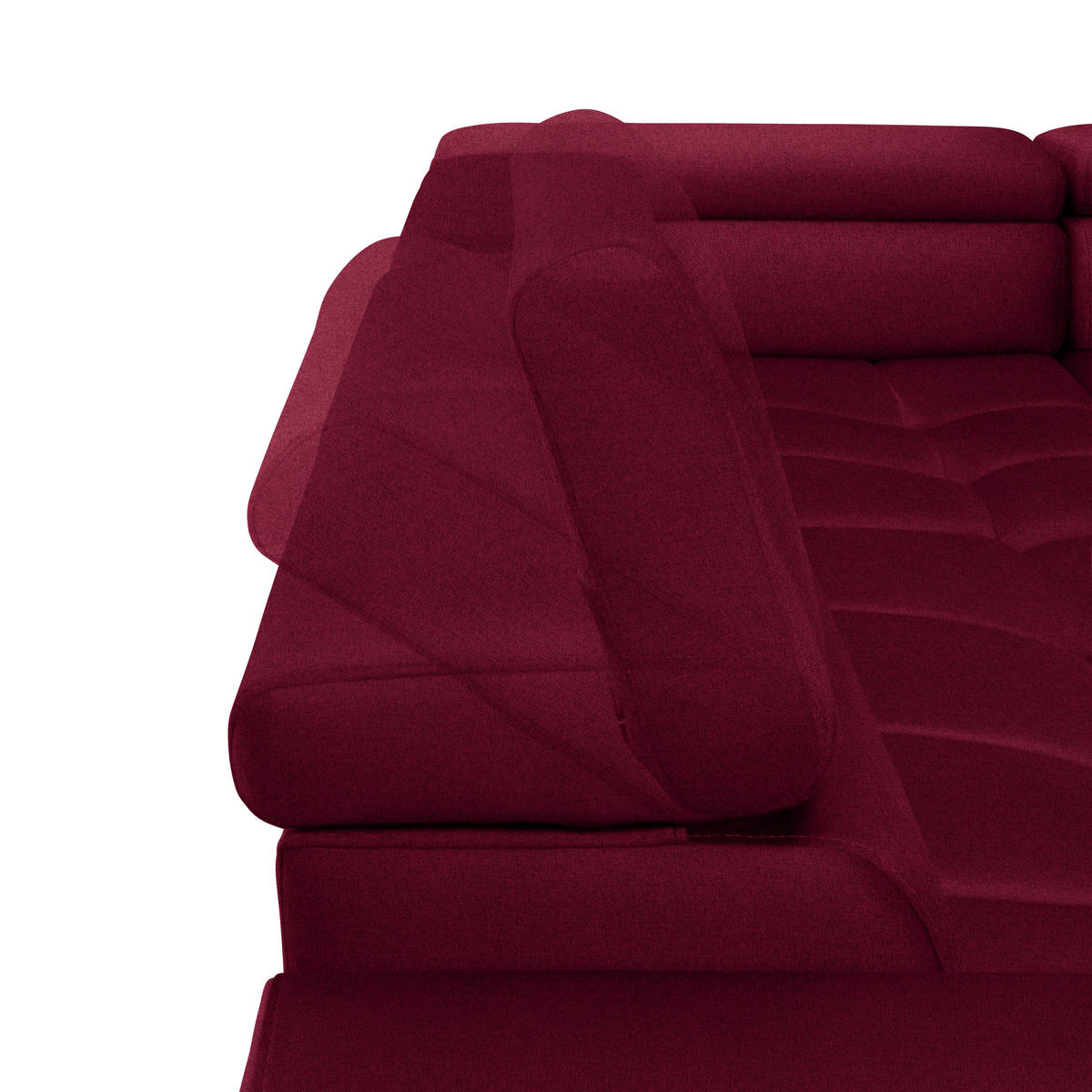 ECKSOFA in Webstoff Rot  - Rot/Schwarz, Design, Textil/Metall (300/216cm) - Welnova
